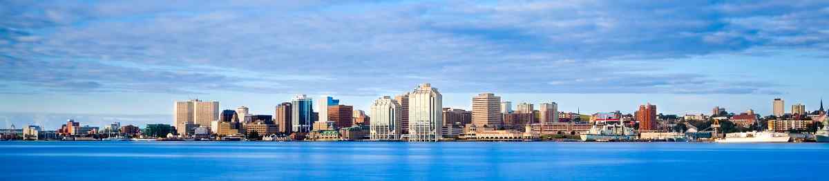BUS-MARI-VERG View of downtown Halifax from Dartmouth with the waterfront and Purdy s Wharf  Halifax  Nova Scotia  Canada  shutterstock 283122272