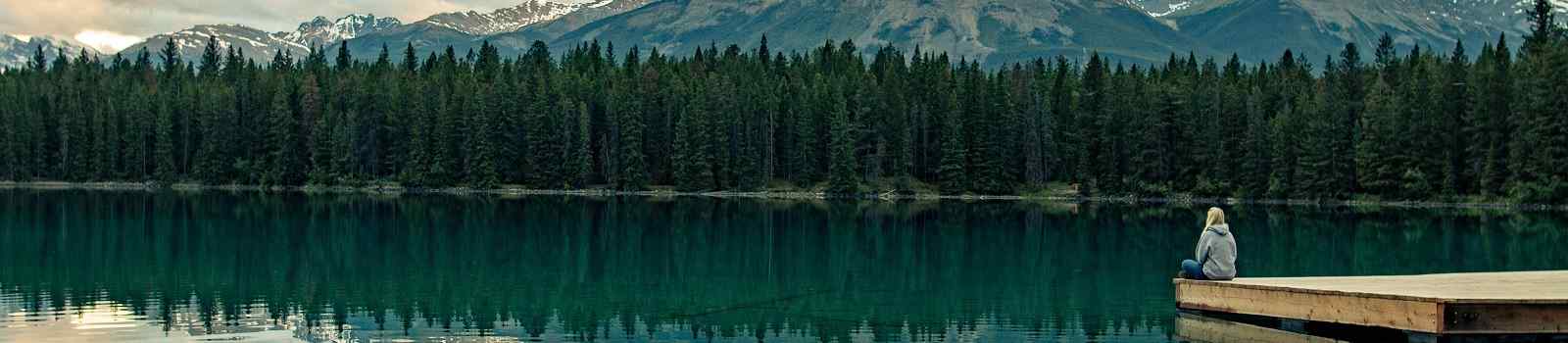 CA-SPIRIT-BEAR-LODGE Enjoying the beautiful landscape by Annette Lake in Jasper National Park  Canadashutterstock 530657062