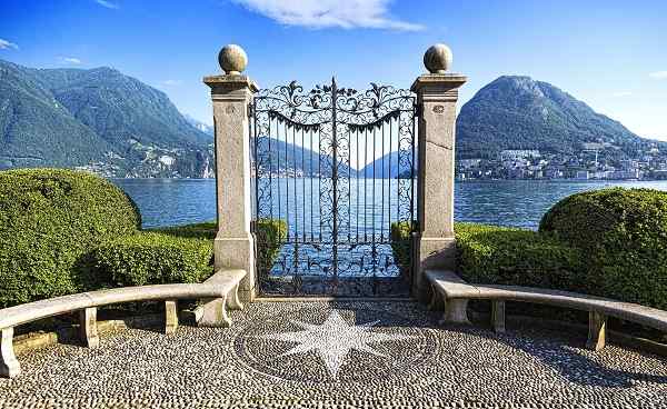 CH-NORD-SUED Ancient gate of Ciani Park  in Lugano  Switzerland 286092629